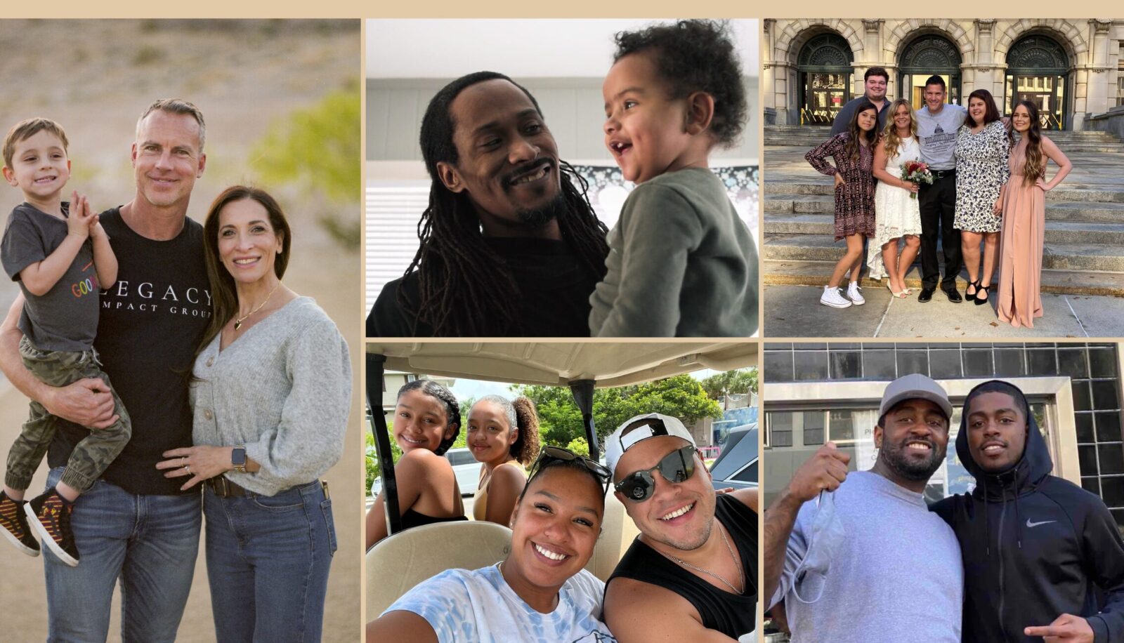 Father's Day montage of Adam Clausen, Daniel Brown, Andre Cooper, Duke Tanner, and Noel Barrientos