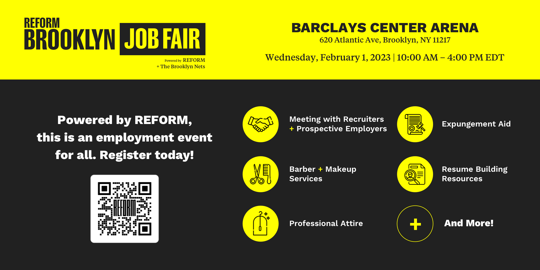 Brooklyn Job Fair Presented by REFORM and the Brooklyn Nets REFORM